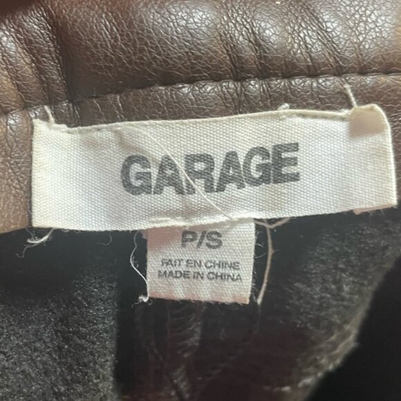 Garage Brown Faux Leather Straight-Leg Pants P/S - Picture 8 of 8